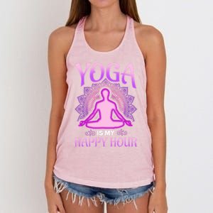 Cute Happy Hour Namaste Yoga Gift Women's Knotted Racerback Tank