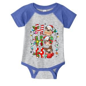 Christmas Ho Ho Ho Pug Dog Funny Dog Lover Christmas Holiday Gift Infant Baby Jersey Bodysuit