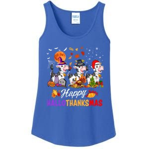 Cow Happy Hallothanksmas Funny Halloween Thanksgiving Farmer Gift Ladies Essential Tank