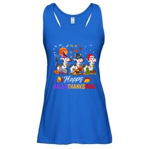 Cow Happy Hallothanksmas Funny Halloween Thanksgiving Farmer Gift Ladies Essential Flowy Tank