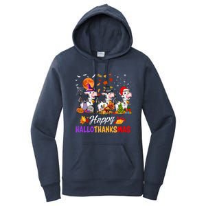 Cow Happy Hallothanksmas Funny Halloween Thanksgiving Farmer Gift Women's Pullover Hoodie