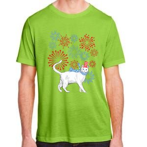 Cat Happy Independence Day Fireworks Memorial Day Gift Adult ChromaSoft Performance T-Shirt