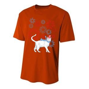 Cat Happy Independence Day Fireworks Memorial Day Gift Performance Sprint T-Shirt