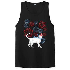 Cat Happy Independence Day Fireworks Memorial Day Gift PosiCharge Competitor Tank