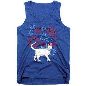 Cat Happy Independence Day Fireworks Memorial Day Gift Tank Top