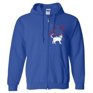 Cat Happy Independence Day Fireworks Memorial Day Gift Full Zip Hoodie