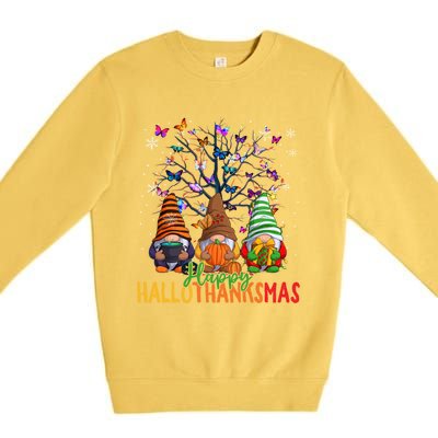 Cherish Hallothankmas In Gnome Style Gift Premium Crewneck Sweatshirt