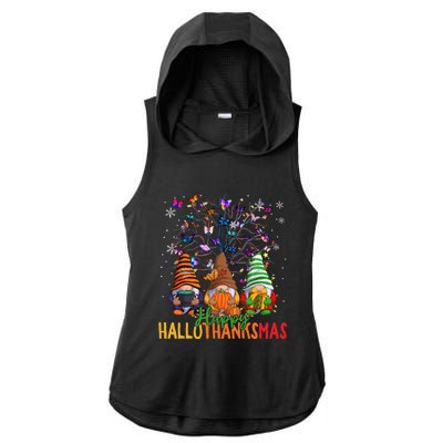 Cherish Hallothankmas In Gnome Style Gift Ladies PosiCharge Tri-Blend Wicking Draft Hoodie Tank