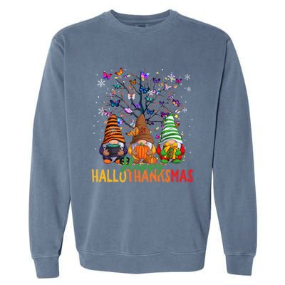 Cherish Hallothankmas In Gnome Style Gift Garment-Dyed Sweatshirt