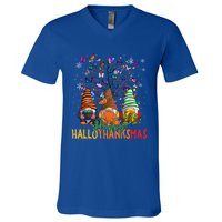 Cherish Hallothankmas In Gnome Style Gift V-Neck T-Shirt