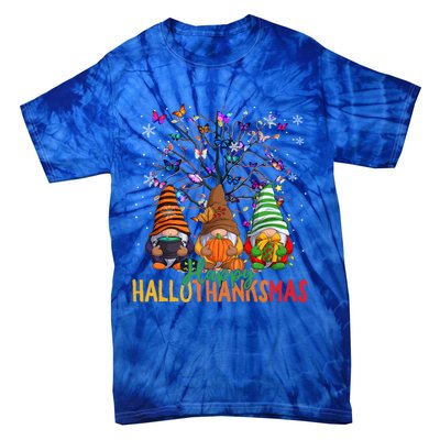 Cherish Hallothankmas In Gnome Style Gift Tie-Dye T-Shirt