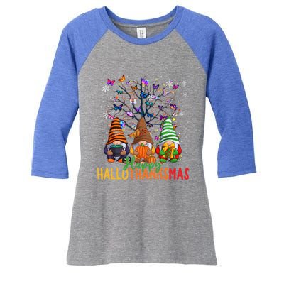 Cherish Hallothankmas In Gnome Style Gift Women's Tri-Blend 3/4-Sleeve Raglan Shirt