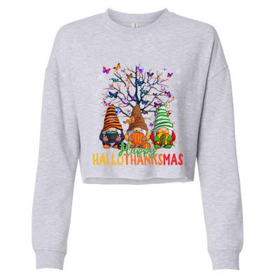 Cherish Hallothankmas In Gnome Style Gift Cropped Pullover Crew