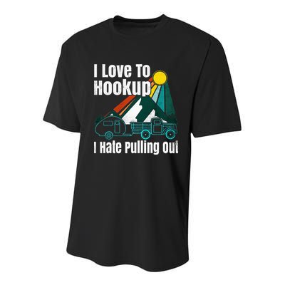Camping Hookup I Hate Pulling Out Vintage Camper And Truck Youth Performance Sprint T-Shirt