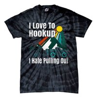 Camping Hookup I Hate Pulling Out Vintage Camper And Truck Tie-Dye T-Shirt