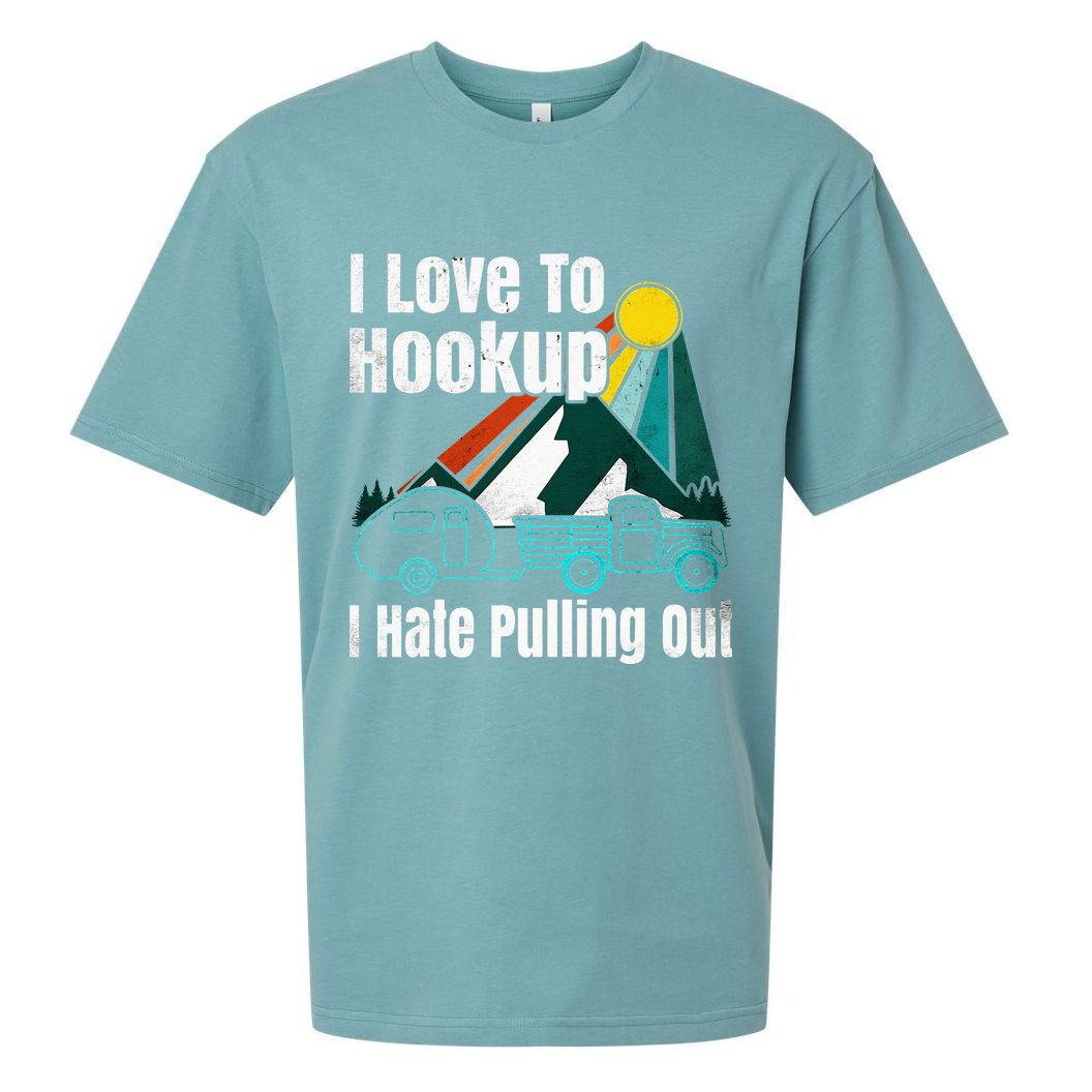 Camping Hookup I Hate Pulling Out Vintage Camper And Truck Sueded Cloud Jersey T-Shirt
