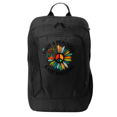 Cute Hippie I Got An Easy Peaceful Feeling Sunflower Peace Great Gift City Backpack