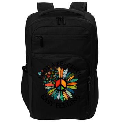 Cute Hippie I Got An Easy Peaceful Feeling Sunflower Peace Great Gift Impact Tech Backpack