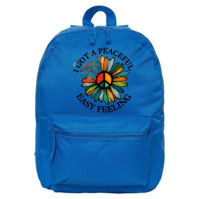 Cute Hippie I Got An Easy Peaceful Feeling Sunflower Peace Great Gift 16 in Basic Backpack