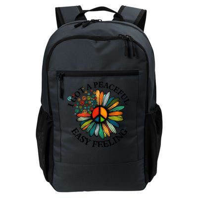 Cute Hippie I Got An Easy Peaceful Feeling Sunflower Peace Great Gift Daily Commute Backpack