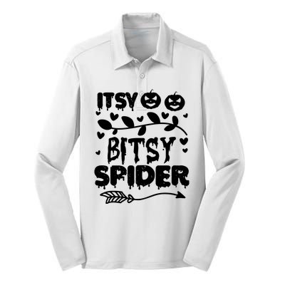 Cute Halloween Itsy Bitsy Spider Silk Touch Performance Long Sleeve Polo