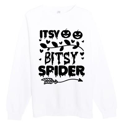 Cute Halloween Itsy Bitsy Spider Premium Crewneck Sweatshirt