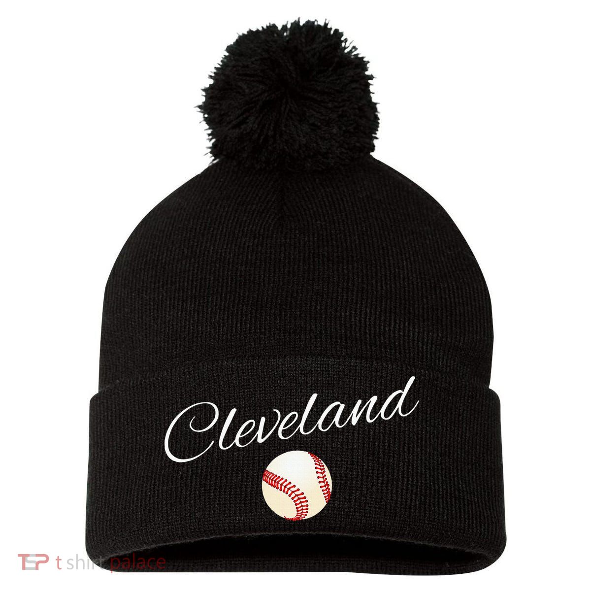 Cleveland Hometown Indian Tribe Pom Pom 12in Knit Beanie