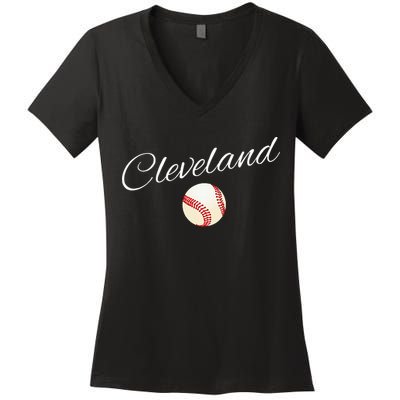 Cleveland Hometown Indian Tribe Women's V-Neck T-Shirt