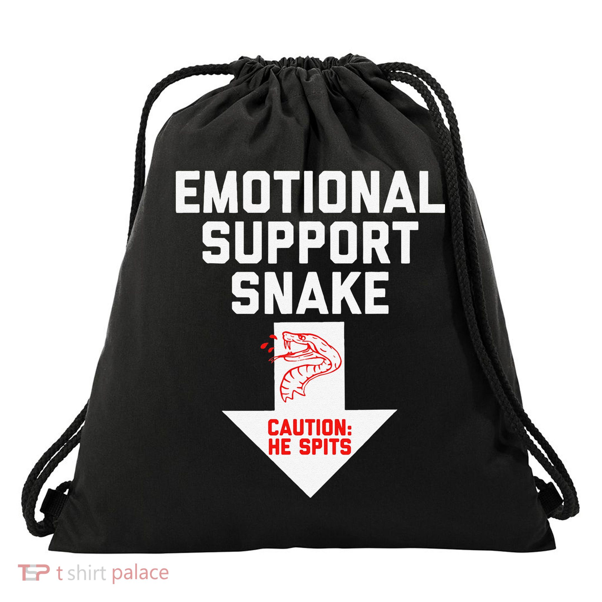 Crude Humor Inappropriate Emotional Support Snake Halloween Drawstring Bag