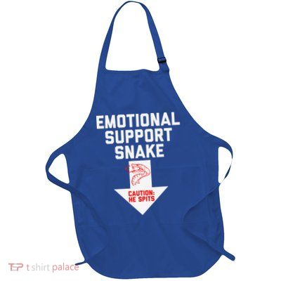 Crude Humor Inappropriate Emotional Support Snake Halloween Full-Length Apron With Pockets