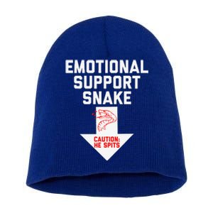 Crude Humor Inappropriate Emotional Support Snake Halloween Short Acrylic Beanie