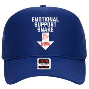 Crude Humor Inappropriate Emotional Support Snake Halloween High Crown Mesh Back Trucker Hat