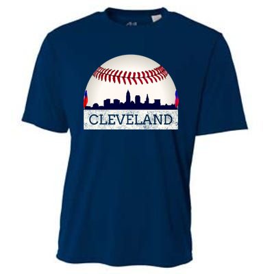 Cleveland Hometown Indian Tribe Design Skyline Ball Design Cooling Performance Crew T-Shirt