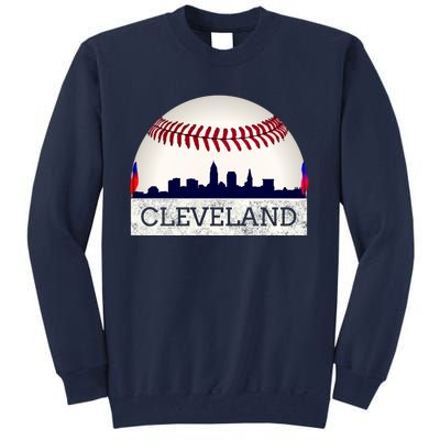 Cleveland Hometown Indian Tribe Design Skyline Ball Design Tall Sweatshirt