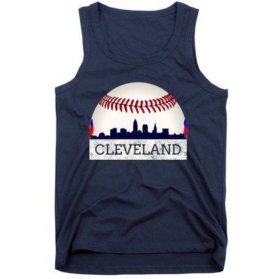 Cleveland Hometown Indian Tribe Design Skyline Ball Design Tank Top