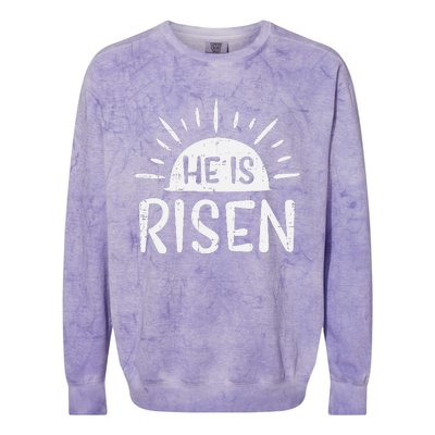 Christian He Is Risen Sun Resurrection Easter Colorblast Crewneck Sweatshirt