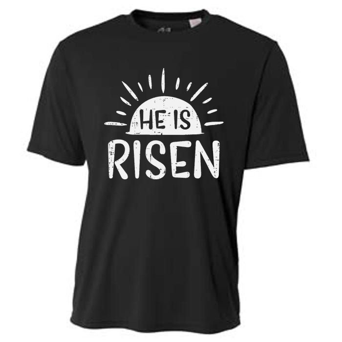 Christian He Is Risen Sun Resurrection Easter Cooling Performance Crew T-Shirt