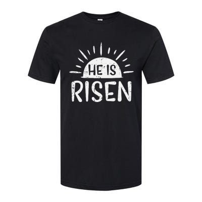 Christian He Is Risen Sun Resurrection Easter Softstyle CVC T-Shirt