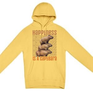 Capybara Happiness Is A Capybara Premium Pullover Hoodie