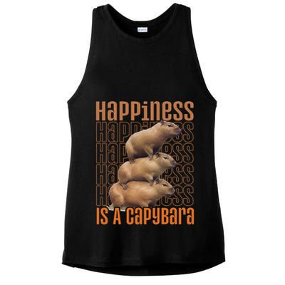 Capybara Happiness Is A Capybara Ladies PosiCharge Tri-Blend Wicking Tank