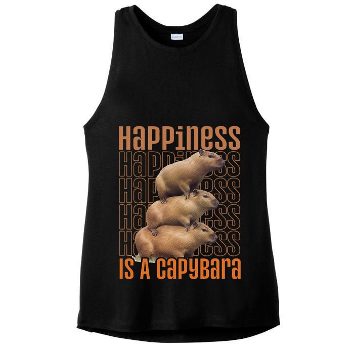 Capybara Happiness Is A Capybara Ladies PosiCharge Tri-Blend Wicking Tank
