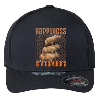 Capybara Happiness Is A Capybara Flexfit Unipanel Trucker Cap