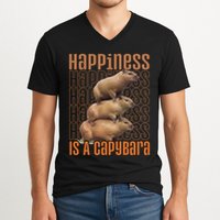 Capybara Happiness Is A Capybara V-Neck T-Shirt