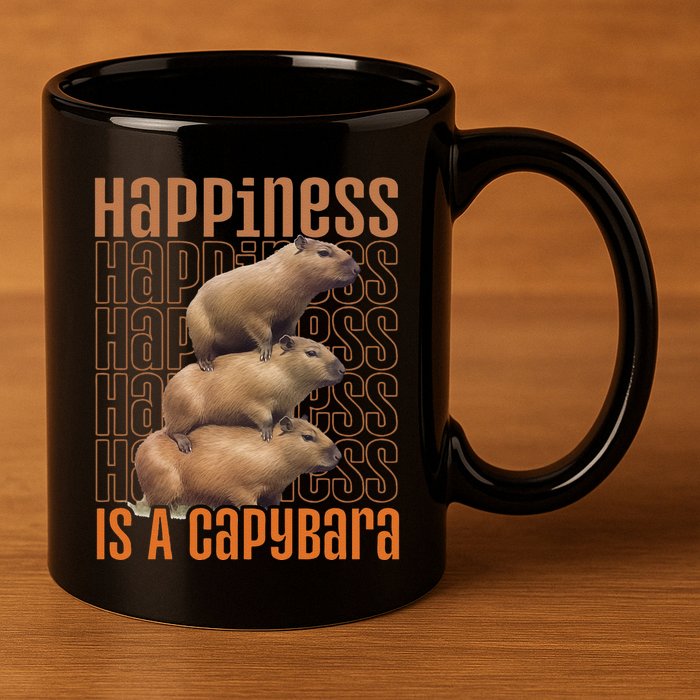 Capybara Happiness Is A Capybara 11oz C Handle Ceramic Mug