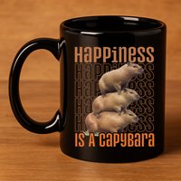 Capybara Happiness Is A Capybara 11oz C Handle Ceramic Mug