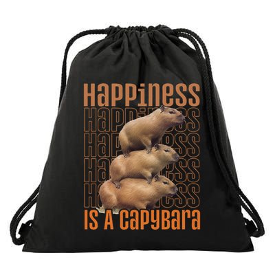 Capybara Happiness Is A Capybara Drawstring Bag
