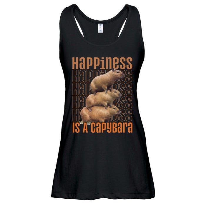 Capybara Happiness Is A Capybara Ladies Essential Flowy Tank