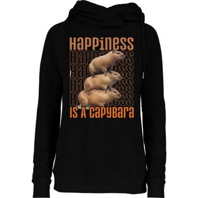 Capybara Happiness Is A Capybara Womens Funnel Neck Pullover Hood