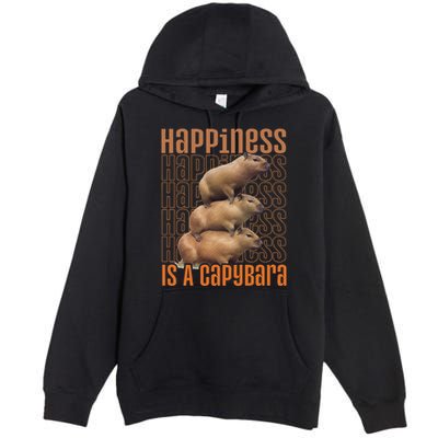 Capybara Happiness Is A Capybara Premium Pullover Hoodie