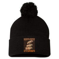 Capybara Happiness Is A Capybara Pom Pom 12in Knit Beanie